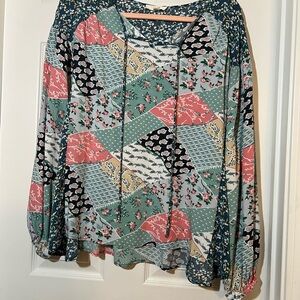 💐Easel Multicolor Patchwork print Tunic size large